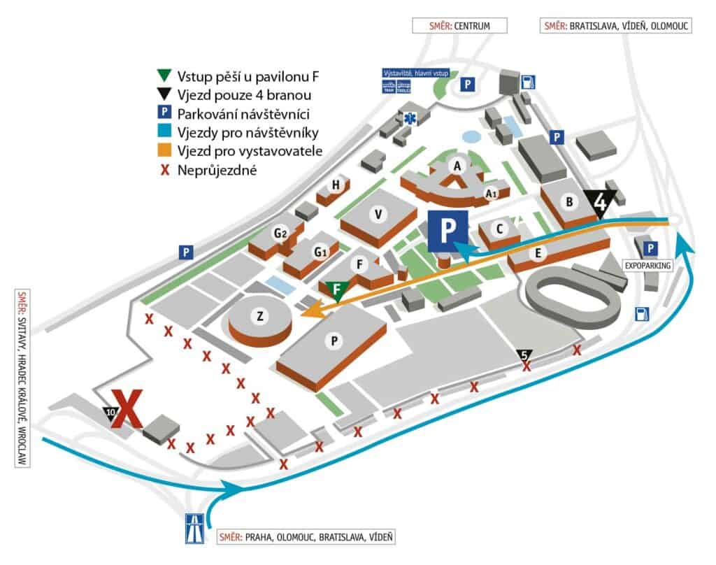 VeteránTechna Brno 2025 HUPRO SYSTEMS SE mapa