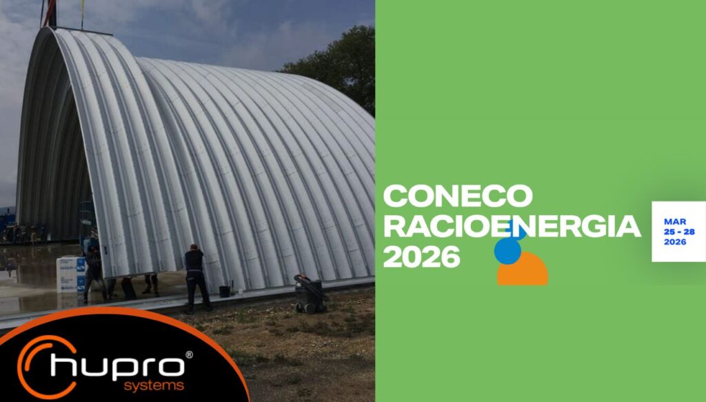 Náhledový obrázek článku o veletrhu CONECO RACIOENERGIA 2026 – montovaná oblouková ocelová hala HUPRO SYSTEMS SE